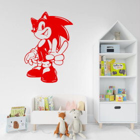 Samolepka Postava Ježek Sonic Barva: červená, Velikost: 60 x 41 cm