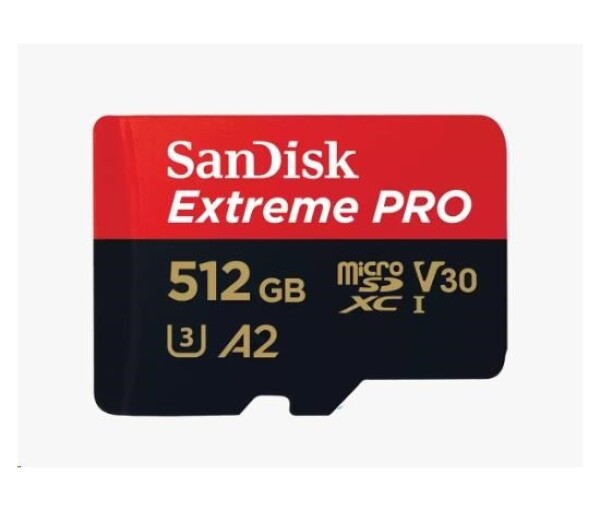 SanDisk micro SDXC karta 512GB Extreme PRO (200 MB/s Class 10, UHS-I U3 V30) + adaptér EDF_493414