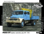 RETRO-AUTA Puzzle TRUCK č.12 Praga S5T dvojkabina s hydraulickou rukou (1957–1972)