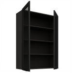 Horní prosklená skříňka Arona 80 GS-108 2F Barva korpusu: Černá, Barva dvířek: Černá