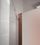 Erga Paris, stabilizační vzpěra pro sprchové zástěny o tloušťce skla 8mm, délka max. 100% 150cm, měděná matná, ERG-V02-PARIS-BAR-CO