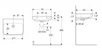 GEBERIT - Selnova Square Umyvadlo 55x44 cm, s přepadem, bez otvoru pro baterii, bílá 500.291.01.7