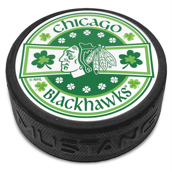 Mustang Puk Chicago Blackhawks NHL Lucky St. Patrick's Day Puck