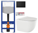 CERSANIT předstěnový instalační systém s černým tlačítkem K97-0574 + WC INVENA TINOS + SEDÁTKO K97-526 0574 NO1