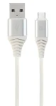 Cablexpert USB-A - USB-C bílo-stříbrná / USB kabel / opletený / 2 m (CC-USB2B-AMCM-2M-BW2)