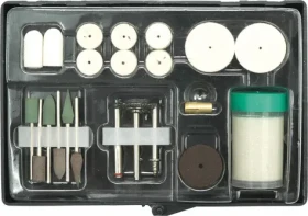 Vorel Sada příslušenství na broušení 22 ks / Sada příslušenství / Pro rovné brusky / Otvor nástroje 3,2 mm (TO-25412)