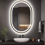 REA - Zrcadlo LED OLL 60x90 cm Brush Gold HOM-02509