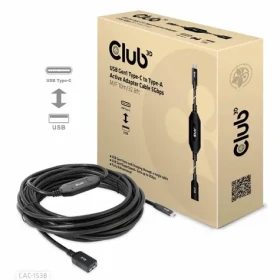 CLUB3D CAC-1538 kabel USB-C na USB-A M/F černá 10m / 5Gbps (CAC-1538)