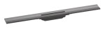 HANSGROHE - RainDrain Flex Lineární sprchový žlab s nerezovým roštem 800, ke stěně, zkrátitelný, kartáčovaný černý chrom 56051340