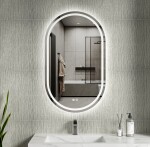 Erga Lyra, oválné LED zrcadlo 60x100cm, 3 barvy světla, přední a zadní osvětlení, vyhřívací podložka proti zapaření, ERG-V01-Lyra-6010-CL ERG-V01-LYRA-6010-CL