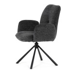 Jídelní židle, černá, hladká látka, DCH-D1330 BK2