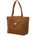 Trendy dámská koženková kabelka na rameno Coveri Hilari, hnědá