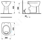 JIKA - Lyra plus Stojící WC, zadní odpad, ploché splachování, bílá H8253860000001