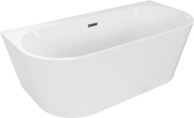 MEXEN/S - Oval+ volně stojící vana przyścienna 170 x 80, bílá, sifon a přepad grafit kartáčovaná 52681708000-66