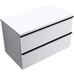 CERANO - Koupelnová skříňka Velora - bílá matná, úchytka černá + deska pod umyvadlo Navira Pro - 36 mm - 80x56,6x46,5 CER-668519