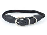 Rope obojek pro psa z lana | 32 - 39 cm Barva: Černo-modrá, Obvod krku: 32 - 35 cm