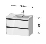 DURAVIT - Ketho.2 Umyvadlová skříňka 55x78x46 cm, 2 zásuvky, matná bílá K25286018180000