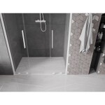 MEXEN/S - Velar L Duo posuvné sprchové dveře 140, transparent, bílá 871-140-003-02-20