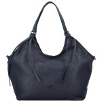 Módní dámská koženková kabelka na rameno Coveri Kayra, tmavě modrá