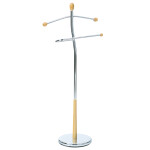 Němý sluha, výška 120 cm, masiv kaučukovník, přírodní odst., kov chrom, nos.5 kg