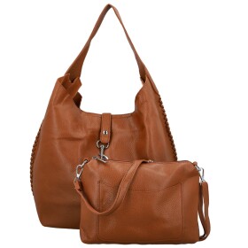 Trendy dámský koženkový set kabelek Lusiana, hnědý