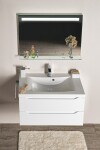 SAPHO - WAVE umyvadlová skříňka 79,7x45x47,8cm, bílá/dub cuneo WA080-3025