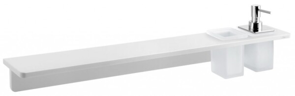 SAPHO - ABELINE police, sklenka + dávkovač/chrom, 800, rockstone, bílá mat AE802-0101-02