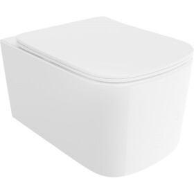 MEXEN/S - Vivo Závěsná WC mísa Rimless Tornado včetně sedátka s slow slim, duroplast, bílá lesk 30610200T