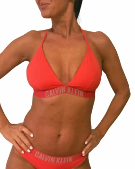 Dámské plavky Calvin Klein Q61222 HALTER TRIANGLE