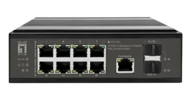 LevelOne IGP-1091 / Průmyslový switch / 8x 2,5G PoE+ / 2x 10G SFP+ / 480W PoE / Managed L3 / DIN (IGP-1091)