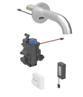 GEBERIT - Piave Termostatická elektronická umyvadlová baterie pod omítku, bateriové napájení, easy to clean, kartáčovaná nerez 116.288.SN.1