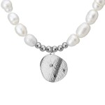 Perlový náhrdelník s ocelovým medailonem Lusia - chirurgická ocel, 42 cm + 5 cm (prodloužení) Bílá
