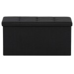 Taburet s úložným prostorem, černá, látka, TAB-462 BK2