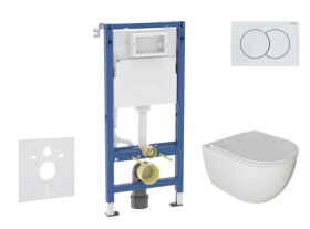 GEBERIT - Duofix Set předstěnové instalace, klozetu Oudee a sedátka softclose, tlačítko Delta01, alpská bílá SANI11CA3116B