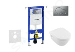 GEBERIT - Duofix Set předstěnové instalace, klozetu a sedátka Villeroy & Boch, tlačítka Sigma01, DirectFlush, SoftClose, CeramicPlus, matný chrom 111.355.00.5 NB3