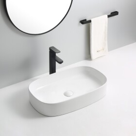 Erga Luella, umyvadlo na desku 610x375x120 mm, bílá lesklá, ERG-V03-9612-WH