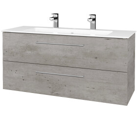 Dřevojas - Umyvadlová skříňka GIO SZZ2 120 - D01 Beton / Úchytka T04 / D01 Beton 407049E