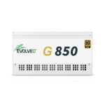 EVOLVEO G850, zdroj 850W, 80+ GOLD, ATX 3.1, aPFC, 140 mm ventilátor, plně modulární, záruka 3 roky, bílý