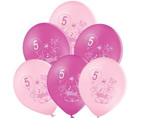 Balónky 5.narozeniny růžový slon 6 ks Balonky.cz Balónky 5.narozeniny růžový slon 6 ks Balonky.cz