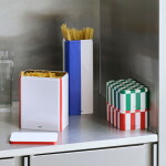 HAY Plechová dóza Tin Slim Blue/Off-white, modrá barva, kov