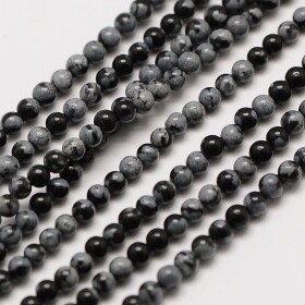 Přírodní vločkový obsidián - ∅ 2 mm - třída A - 1 ks