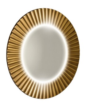 SAPHO - PRIDE STRIP kulaté zrcadlo s LED osvětlením v rámu ø 75cm, bronz PD754