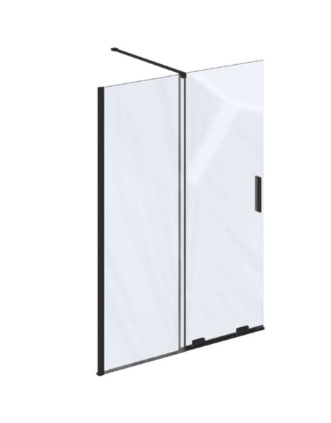 RAVAK - Roll Sprchová stěna Walk-In 110x195 cm, černá/čiré sklo X9WVD0300Z1