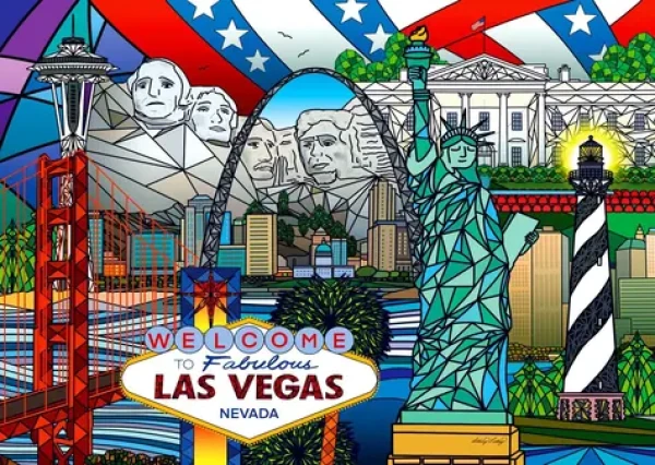ENJOY Puzzle Koláž amerických památek