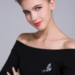 Brož Swarovski Elements Lanza - květina, Modrá