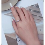 Stříbrný prsten Swarovski Elements Marcia, stříbro 925/1000, Růžová nastavitelná