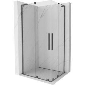 MEXEN/S - Velar L Duo sprchový kout, posuvné dveře 100 x 90, transparent, grafit metal 871-100-090-02-03-95