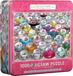 EUROGRAPHICS Puzzle Sbírka čajových šálků v plechové krabičce