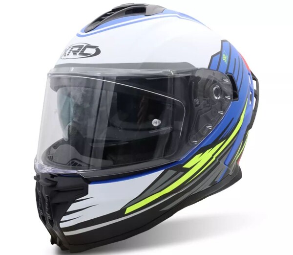 Helma na moto Xrc Loomis wht/blk/blue/fluo - L / modrá