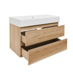 Koupelnová skříňka 2 zásuvková s umyvadlem SAT B-Way 99x50x45 cm dub mat BWAY2100OAKU2BI BWAY2100OAKU2BI